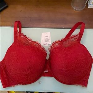 46DDD Red Lace Auden Bra NWOT